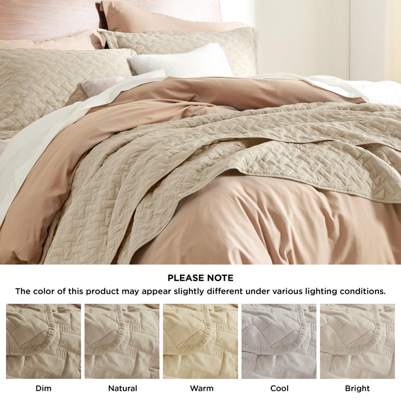 Bedsure 2-Piece Twin Size Quilt Bedding Set, Lightweight Bedspread Coverlet with Basket Weave Pattern, Includes 1 Quilt (173 cm x 219 cm) and 1 Pillow Sham (50 cm x 66 cm), Hazel - Image 5