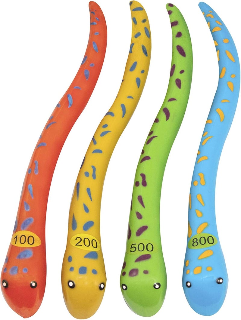 SWIMLINE Dive Eels Toys 4-Pack - Weighted Catch and Retrieval Game for Kids