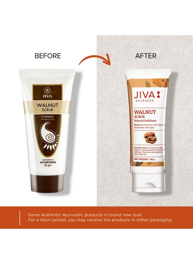 Jiva Walnut Scrub 100Gm (Pack Of 1) For All Skin Types Exfoliates Dead Skin And Increases Cell Turnover - Image 3