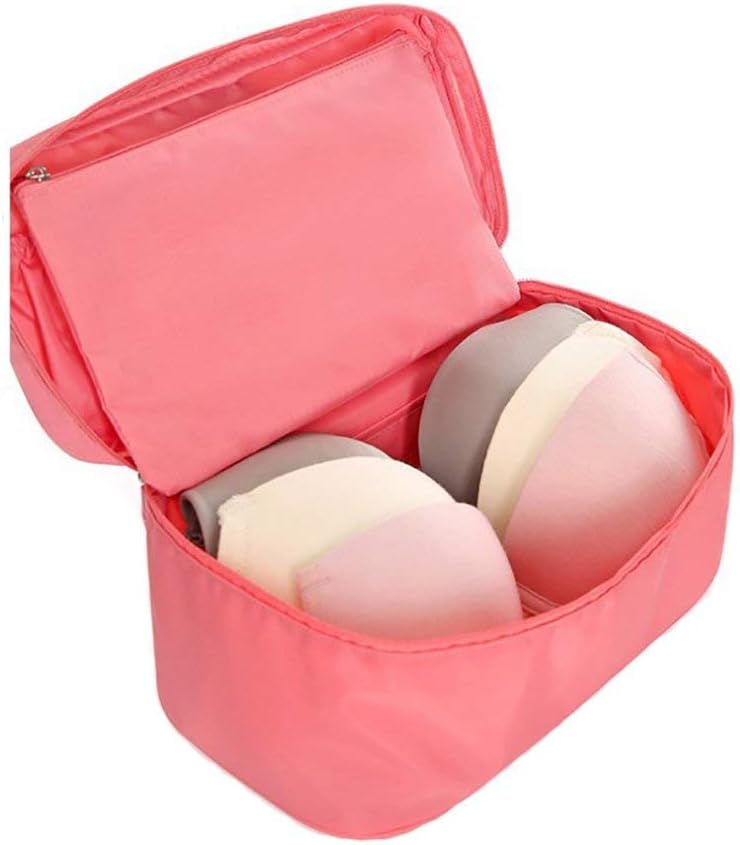 eWINNER Classic Fashion Portable Multi-Functional Travel Organizer Cosmetic Make-up Bag Luggage Storage Case Bra Underwear Pouch Baby Diaper Bag (Pink) - Image 3