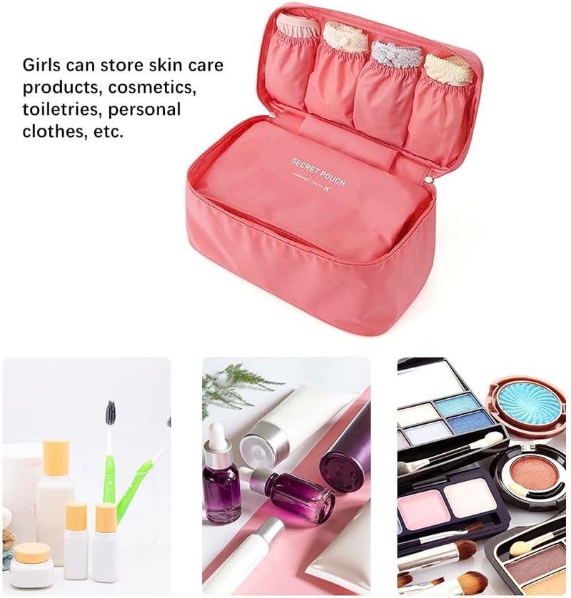 eWINNER Classic Fashion Portable Multi-Functional Travel Organizer Cosmetic Make-up Bag Luggage Storage Case Bra Underwear Pouch Baby Diaper Bag (Pink) - Image 4
