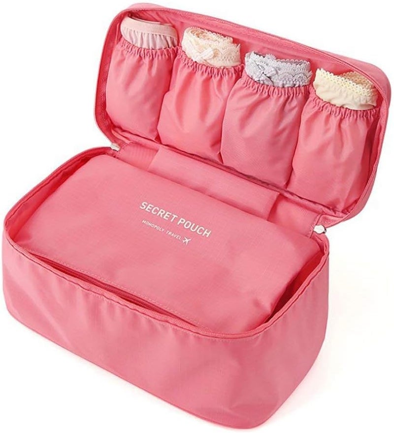 eWINNER Classic Fashion Portable Multi-Functional Travel Organizer Cosmetic Make-up Bag Luggage Storage Case Bra Underwear Pouch Baby Diaper Bag (Pink) - Image 1