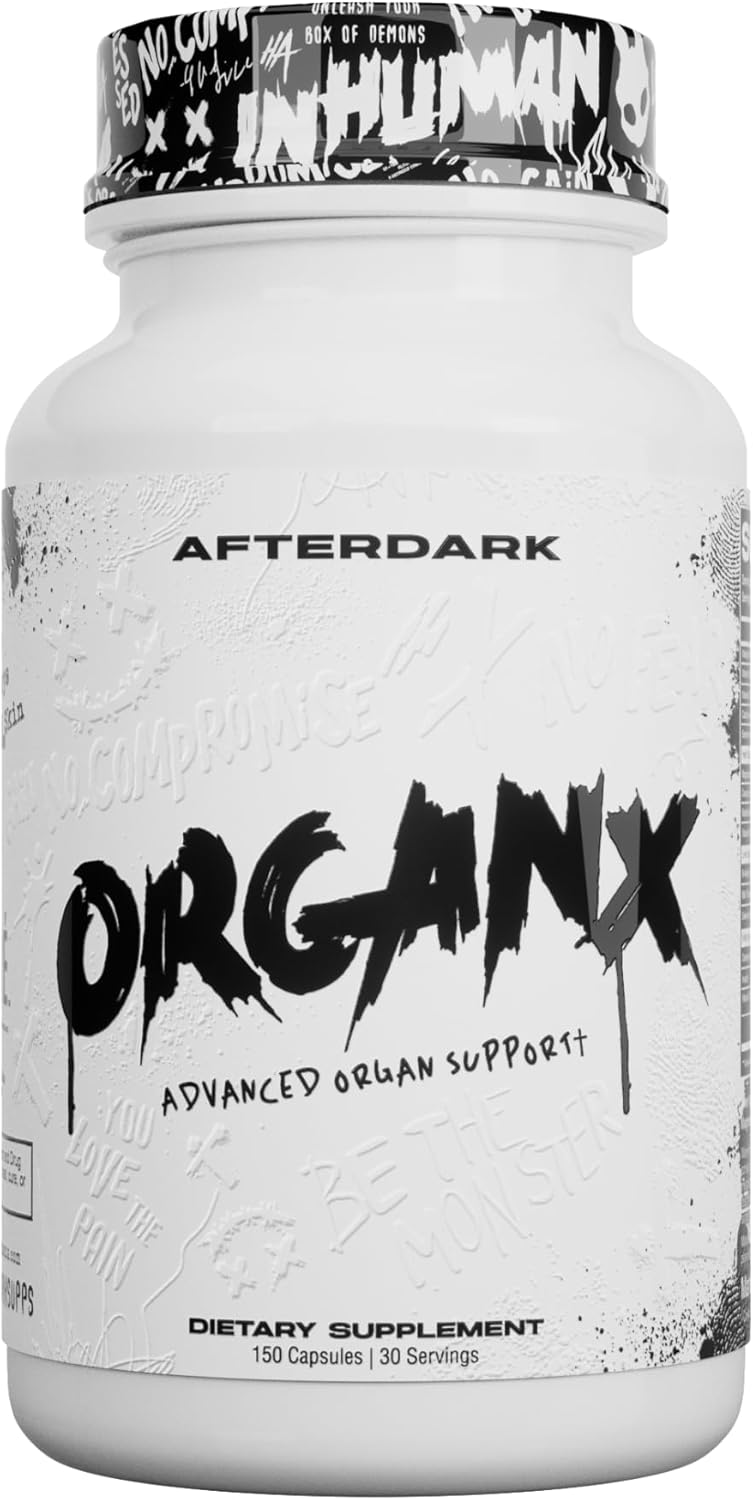 AFTERDARK مكمل دعم الأعضاء الشامل AFTERDARK OrganX يعزز صحة القلب والكبد والكلى والمعدة والدماغ والجلد ووظيفة الرئة صيغة متقدمة لإزالة السموم والعافية 150 كبسولة - Image 1