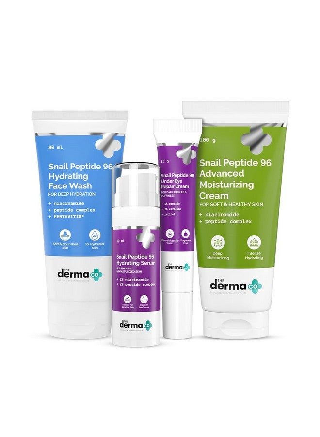 THE derma Co مجموعة العناية بالبشرة اليومية من ديرما كو. ببتيد الحلزون 96 | مع مخاط الحلزون، النياسيناميد، مركب الببتيد | ترطيب مكثف | يحسن نسيج البشرة | ترطيب لمدة 24 ساعة - Image 1