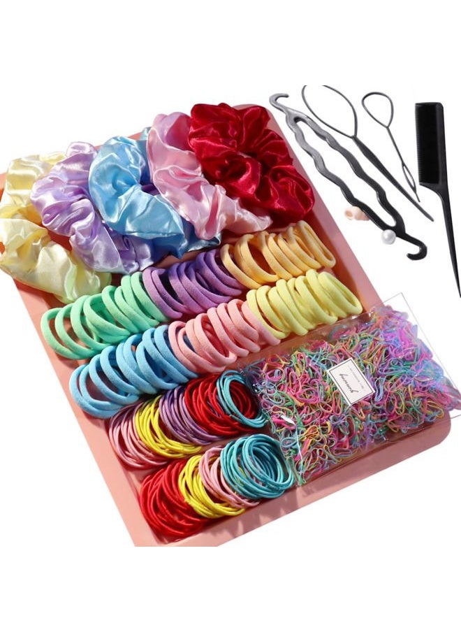 YANRONG - 1159PCS Hair Accessories for Woman Set Seamless Ponytail Holders Variety Hair Scrunchies Hair Bands Scrunchy Hair Ties For Thick and Curly (Multicolour) - Image 1