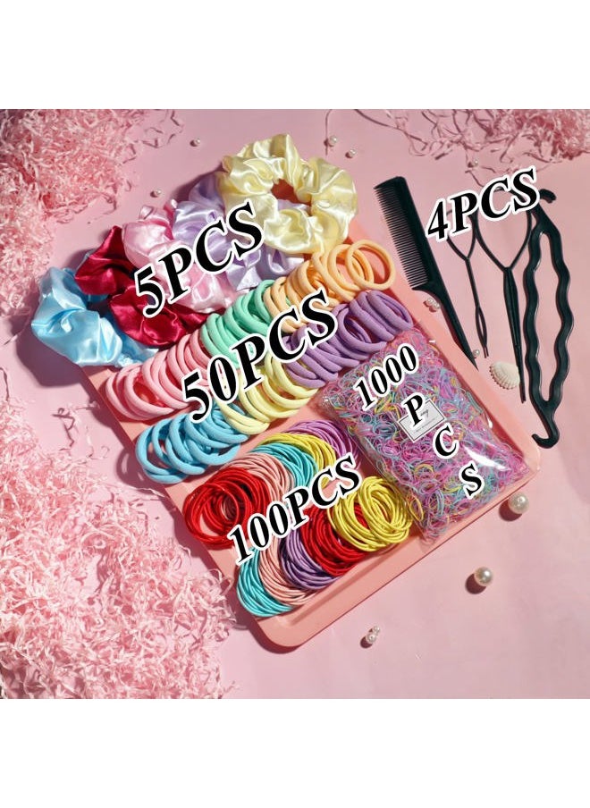 YANRONG - 1159PCS Hair Accessories for Woman Set Seamless Ponytail Holders Variety Hair Scrunchies Hair Bands Scrunchy Hair Ties For Thick and Curly (Multicolour) - Image 1