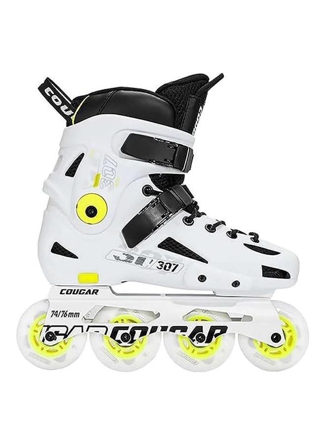 Cougar COUGAR Roller Skate Shoe Cougar Model 307 For Adult Adjustable Roller Skates with 4 Illuminating Pu Wheels, Outdoors and Indoors Roller Blades for Boys Girls Beginners Color : White Size : 38  - Image 2