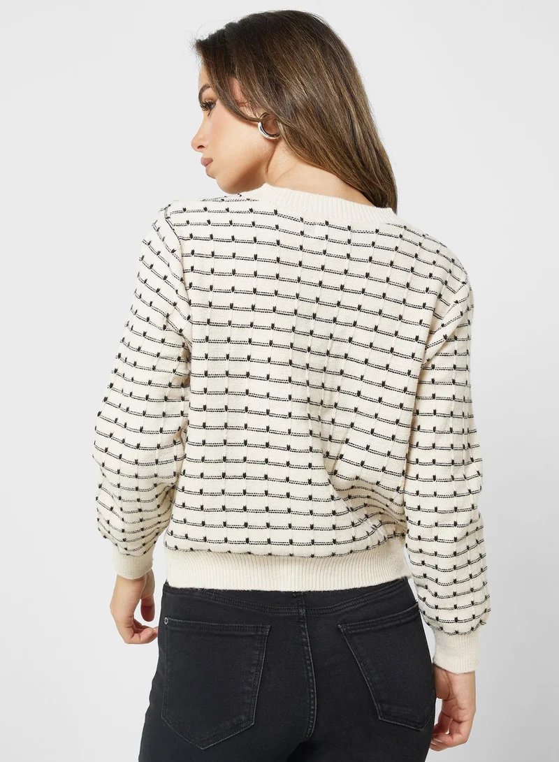 ELLA Waved Printed Cardigan