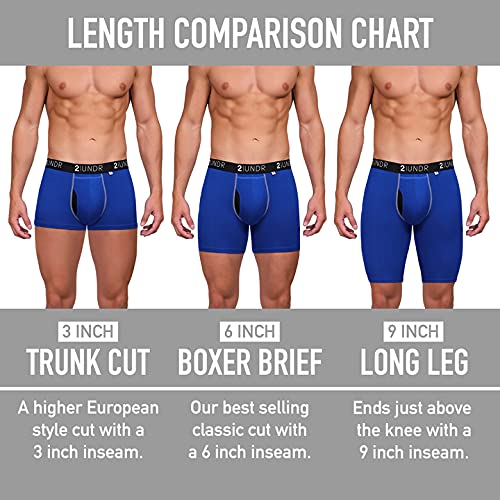 2UNDR Mens Swing Shift 9" Long Leg Underwear - White/Grey - S - Image 3