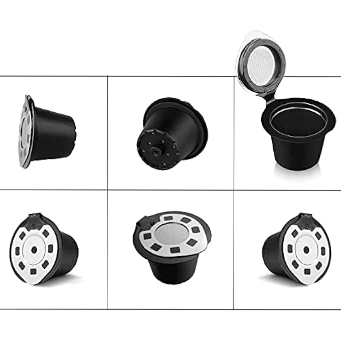 كاست ويف كبسولات قابلة لإعادة التعبئة متوافقة مع كبسولات نسبرسو الفضية القابلة لإعادة الاستخدام متوافقة مع آلات نسبرسو مع ملعقة قهوة وفرشاة متوافقة مع أوريجينال لاين فقط عبوة من 6 قطع - Image 5