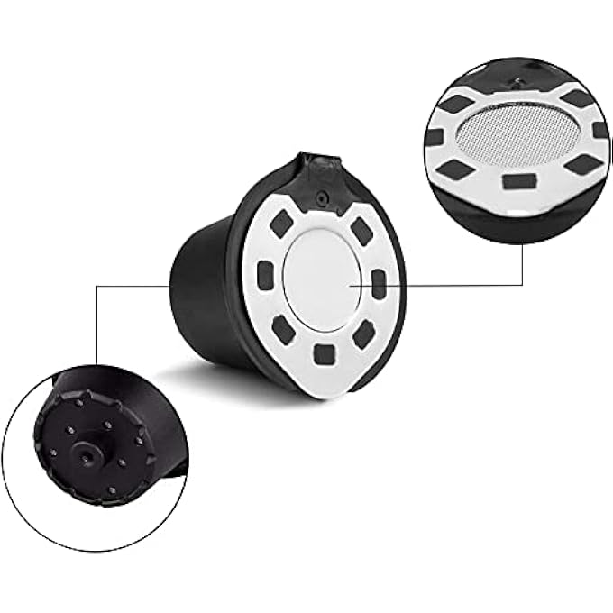 كاست ويف كبسولات قابلة لإعادة التعبئة متوافقة مع كبسولات نسبرسو الفضية القابلة لإعادة الاستخدام متوافقة مع آلات نسبرسو مع ملعقة قهوة وفرشاة متوافقة مع أوريجينال لاين فقط عبوة من 6 قطع - Image 4