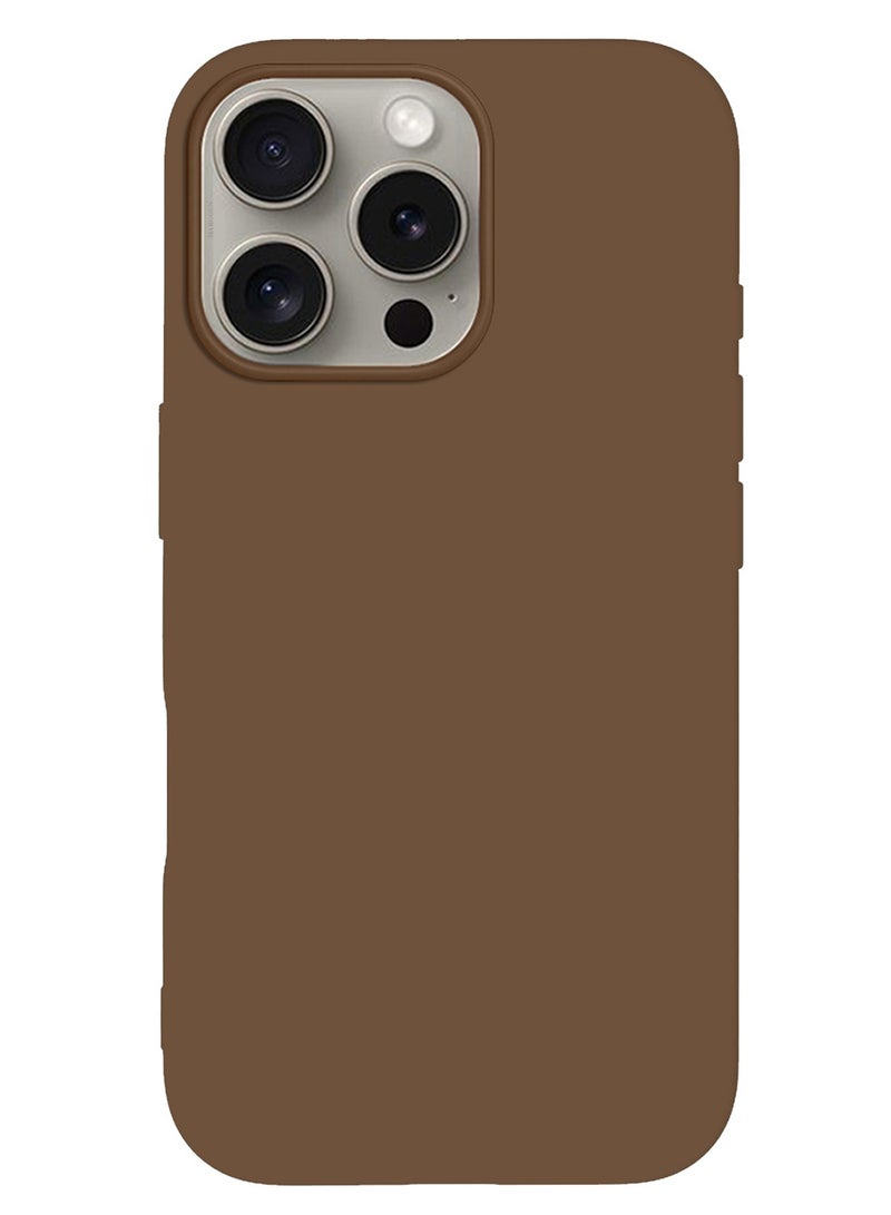 CATANES Silicone Protective Case Cover for Apple iPhone 16 Pro Max – Brown - Image 3