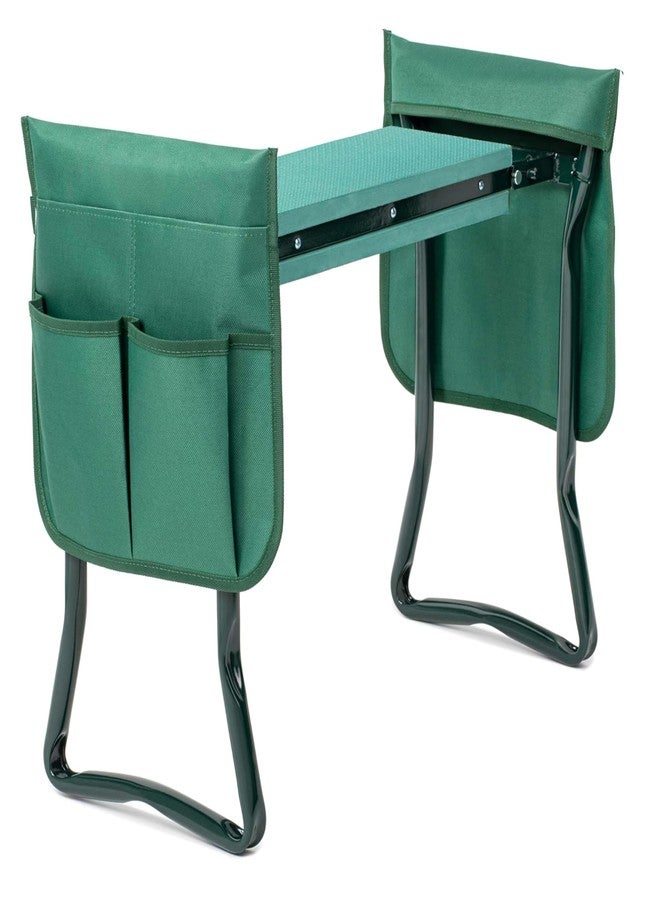 Simple Deluxe Garden Kneeler and Seat, Foldable Kneeling Stool with Thicker EVA Foam Pad Heavy Duty Bench, with Tool Pouch, Apron, Gifts for Outdoor Gardening, Fishing, Green - Image 1
