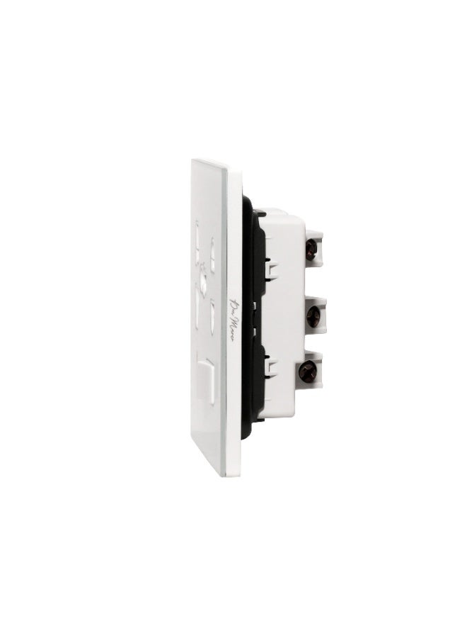 Donmarco DonMarco Single 5 Pin Socket – Ultra Thin Glass, Modern and Durable Design, Fire-Resistant Electric Outlet, 15-Year Warranty, Power Outlet (1, Matt White)  - Image 4