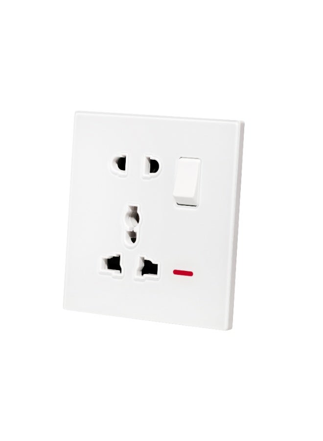 Donmarco DonMarco Single 5 Pin Socket – Ultra Thin Glass, Modern and Durable Design, Fire-Resistant Electric Outlet, 15-Year Warranty, Power Outlet (1, Matt White)  - Image 2