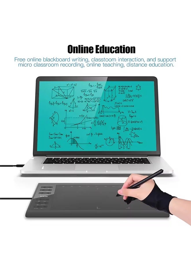 10x6 Inch Professional Graphics Drawing Tablet 12 Express Keys with for Windows Mac for Painting Designing Online Course - Image 2