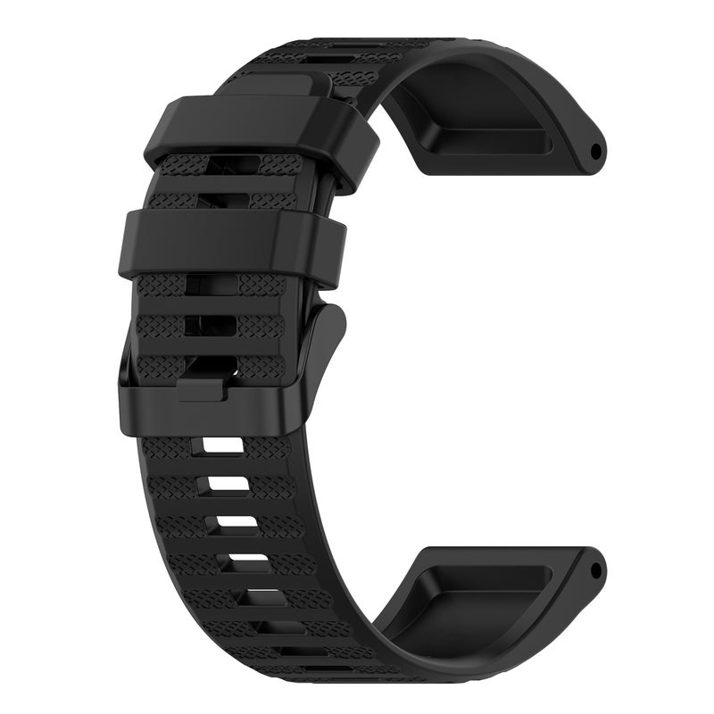 S-TOP For Garmin Quatix 5 22mm Horizontal Texture Silicone Watch Band with Removal Tool(Black) - Image 2