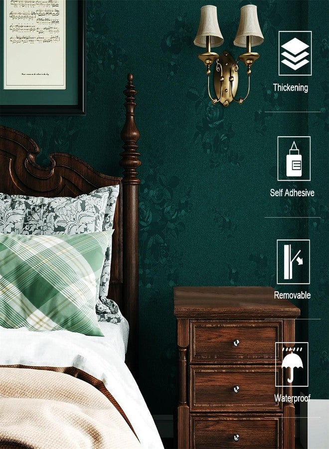 Dimoon ورق جدران ديموون الأخضر اللاصق، مقاس 17.7 بوصة × 78.7 بوصة، بنقشة زهور قوطية، ورق جدران لاصق، مناسب للمستأجرين، عصري، ذاتي اللصق، بنقشة دمشقية، لفة فينيل للخزائن (78.7 بوصة × 17.7 بوصة، بنقشة زهور خضراء). - Image 4