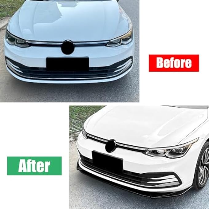 FINMOKAL Gloss Black Front Bumper Lip Spoiler Splitter Air Chin Body Kit Compatible with VW Golf 8 MK8 Standard Edition Pro 2020-2024 - Image 3