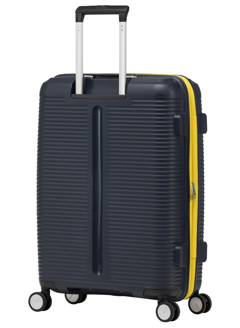 eminent Mood Indigo Hard Case Checked Bag 28 inch Travel Bag Unisex PP Luggage Trolley Lightweight Expandable 4 Double Spinner Wheel Travel Suitcase with TSA Lock and Safe Zippers, B0013, Mood Indigo  | Best Price UAE
