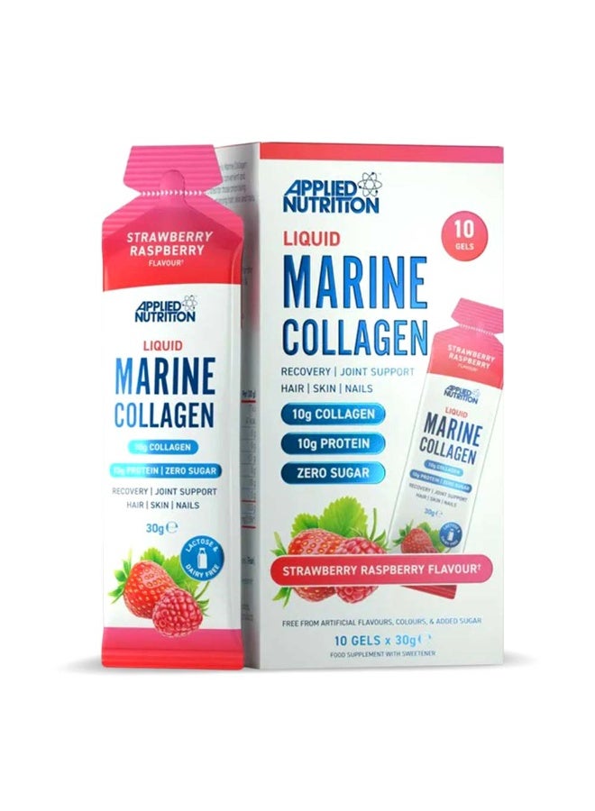 Applied Nutrition Liquid Marine Collagen, Strawberry & Raspberry – 10g Collagen per Serving, Supports Skin, Hair, Nails & Joints, Halal-Certified - Image 1