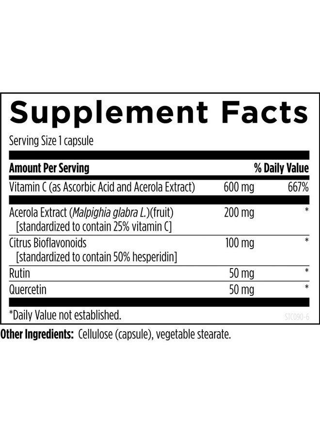designs for health - Designs for Health Stellar Vitamin C + Quercetin Supplements - Citrus Bioflavonoids + Quercetin with Vitamin C and Zinc for Enhanced Immune Support and Optimal Absorption (90 Capsules) - Image 1