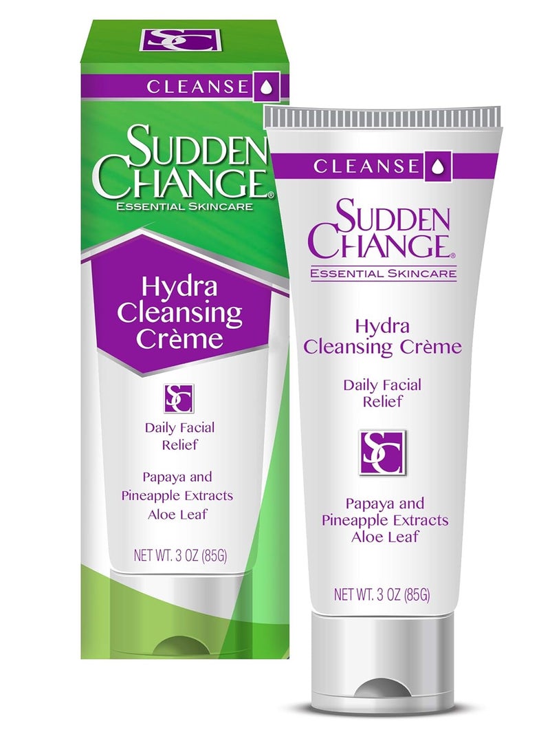 SUDDEN CHANGE Sudden Change Hydra Cleansing Creme - Creamy Exfoliating Facial Wash Cleanser with Papaya and Pineapple Extract (3 oz, pack of 1) 