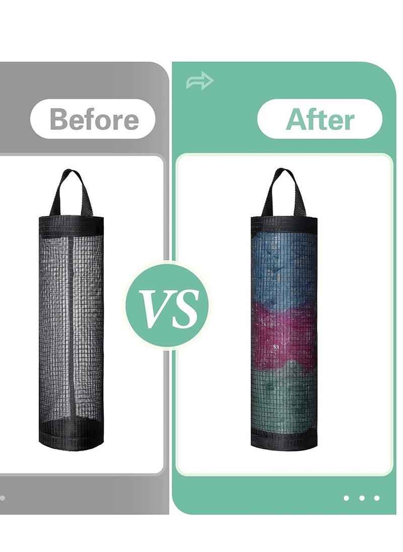 Excefore - Plastic Bag Holder, Trash Bags Holder, Hanging Folding Mesh Garbage Bag Organizer, Recycling Grocery Bag Storage Container, Hanging Shopping Bag Holder for Home and Kitchen 4 Packs - Image 1