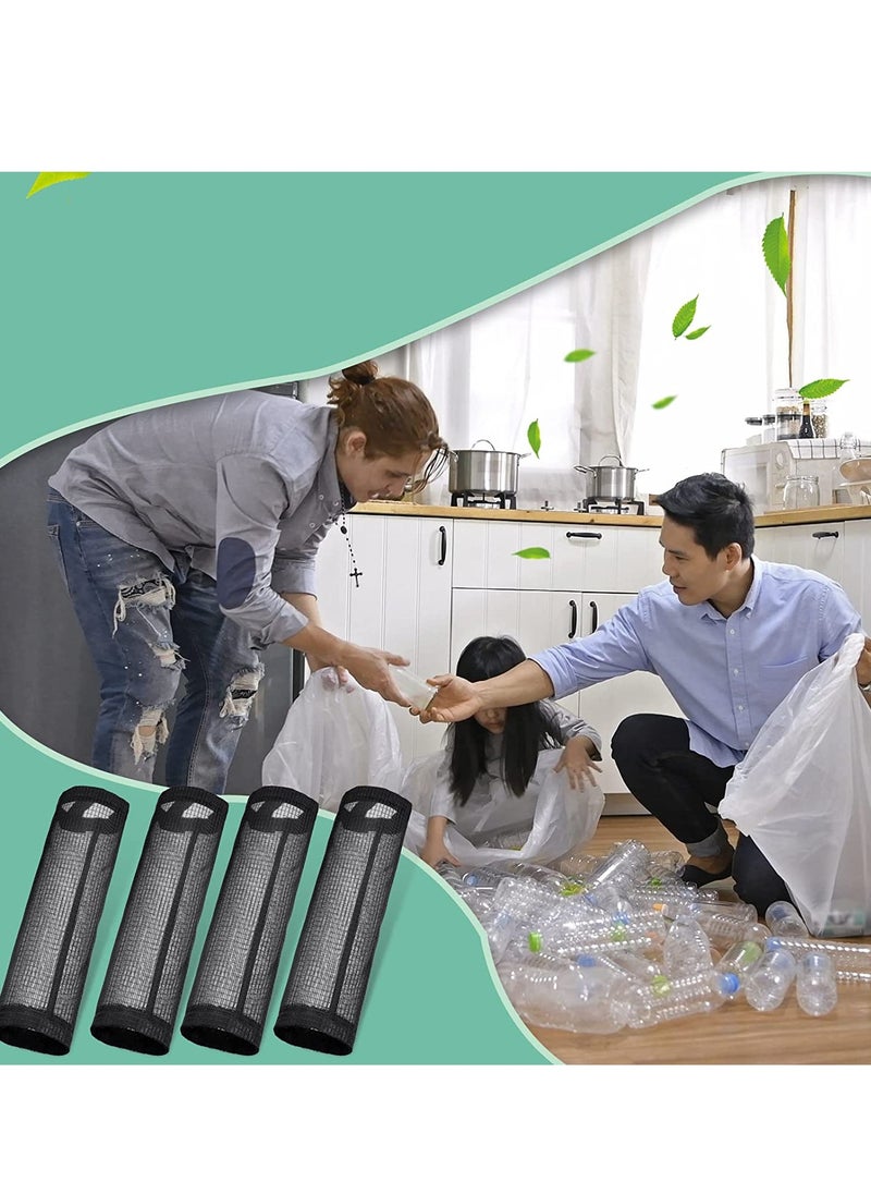 Excefore - Plastic Bag Holder, Trash Bags Holder, Hanging Folding Mesh Garbage Bag Organizer, Recycling Grocery Bag Storage Container, Hanging Shopping Bag Holder for Home and Kitchen 4 Packs - Image 1
