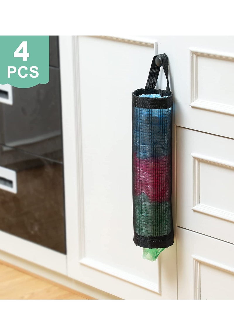 Excefore - Plastic Bag Holder, Trash Bags Holder, Hanging Folding Mesh Garbage Bag Organizer, Recycling Grocery Bag Storage Container, Hanging Shopping Bag Holder for Home and Kitchen 4 Packs - Image 1
