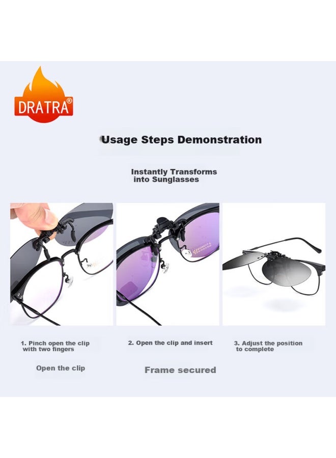 Dratra Polarized Clip-on Sungl Classic Frog Style Uni Prescription Gl Clip Driving Sungl Anti-glare Sunshade - Image 2
