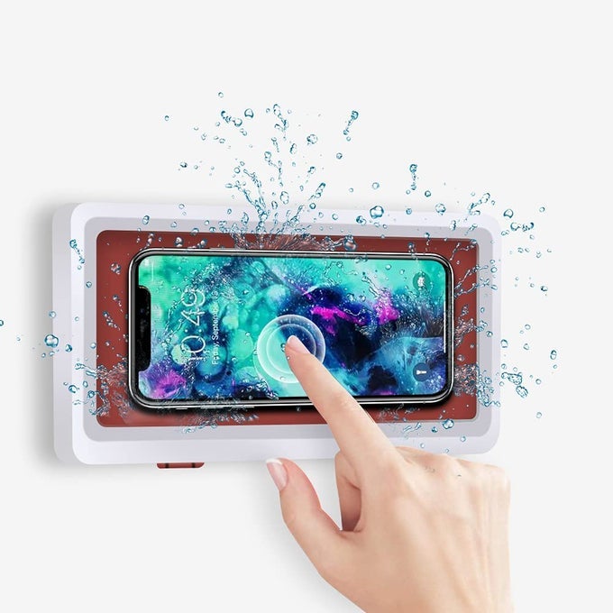 SHOWER PHONE HOLDER WATERPROOF ANTIFOG TOUCH SCREEN WALL MOUNT PHONE HOLDER FOR SHOWER BATHROOM MIRROR BATHTUB