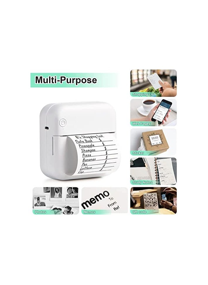 WENTCCION Portable Wireless Printer Mini Pocket Bluetooth Thermal Printers Printing Paper Compatible with Android iOS Smartphone for Label Receipt Photo Notes and Memos  - Image 4