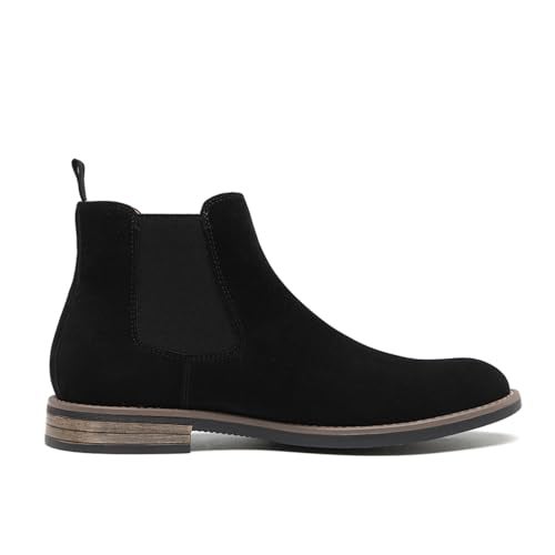DECARSDZ Men's Chelsea Boots Casual Classic Comfy Slip-On Suede Chukka Mens Ankle Boot Black Size 10.5 - Image 3