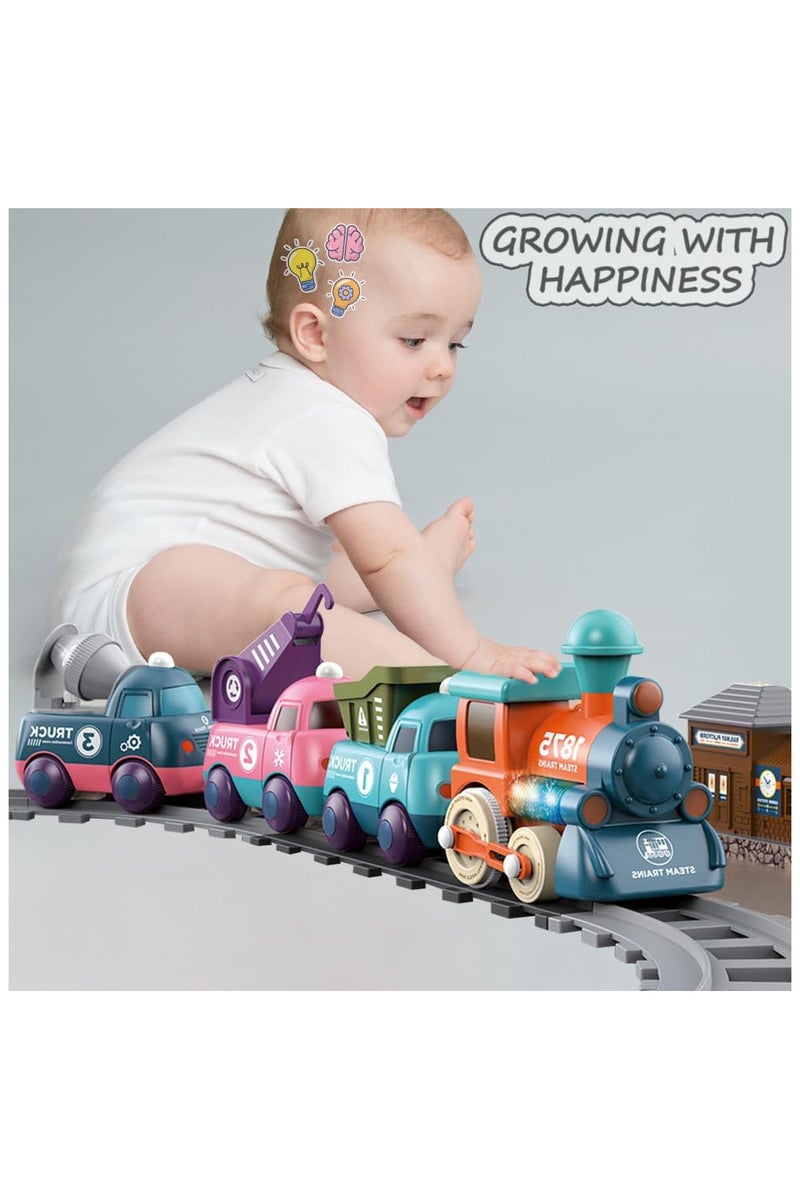 Lighting & Music Train Toy for Kids, Magnetic Train Toys for Toddlers 3+, Electric Train Set with Train Tracks Accessories Battery Operated, Birthday for Boys Girls Age 4 5 6 7 - Image 4