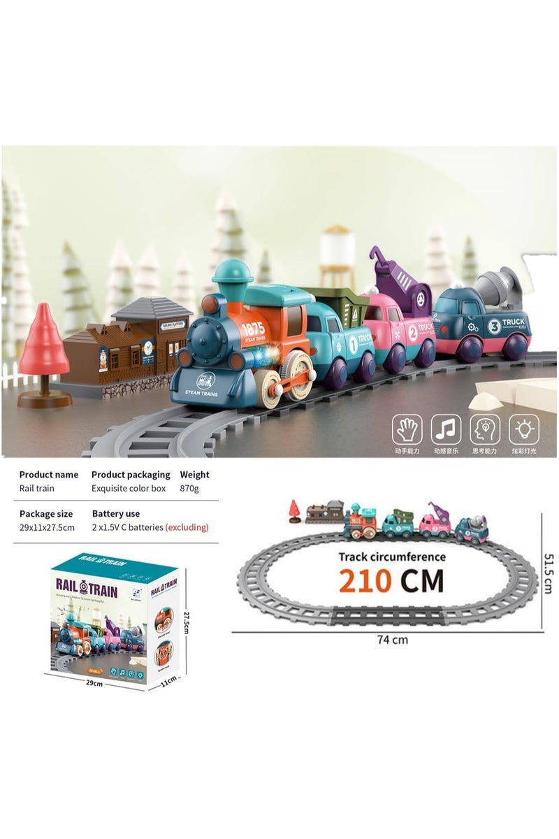 Lighting & Music Train Toy for Kids, Magnetic Train Toys for Toddlers 3+, Electric Train Set with Train Tracks Accessories Battery Operated, Birthday for Boys Girls Age 4 5 6 7 - Image 5