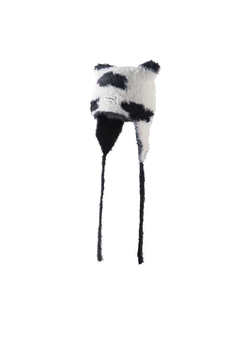 Generic New Fashion Knitted Hat Womens Autumn and Winter Warm Pullover Cold Hat Cutie Panda Ears All-match Ear Protection Wool Hat Pink  - Image 2