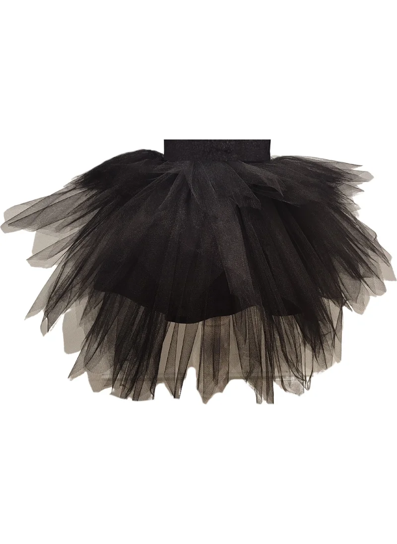 Shecco Babba Long Sleeve Velvet Top and Tutu Skirt Child Set - 1-10 Years - Black