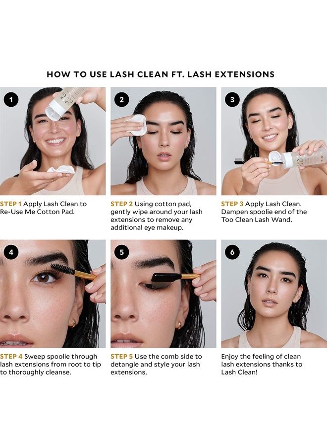 Velour Lashes منظف رموش فلوور - مزيل مكياج سائل خالي من الزيت للعيون، الرموش الصناعية، والوجه - لطيف ونباتي (140 مل) - Image 1