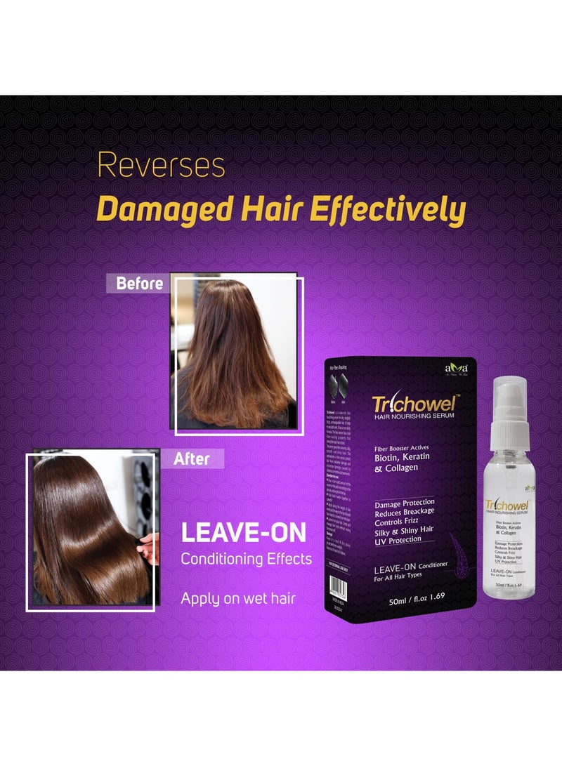 Vegetal Trichowel Hair Nourishing Serum 50ml, Strengthens Repair Nourishes for All Hair Types UV Protection - Image 3