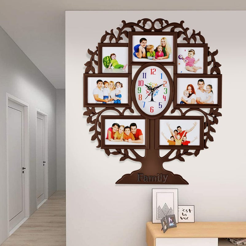 Harbour Analog Latest Stylish New Models Wall Clock with Photo Frames for Home Living Room Hall Bedroom (Size Height 58 CM X Width 48CM)- Home Decor Big Size Wall Clock Mz CPPR 6 - Image 5