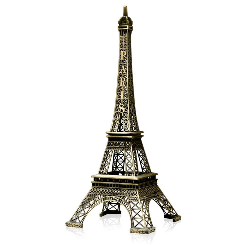Eiffel Tower Decor Cake Topper 6 Inch Paris Eiffel Tower Decor Statue Bronze Eiffel Tower Model Figurine Replica Souvenir for Home Party Wedding Table Decorations Ornaments (15cm)