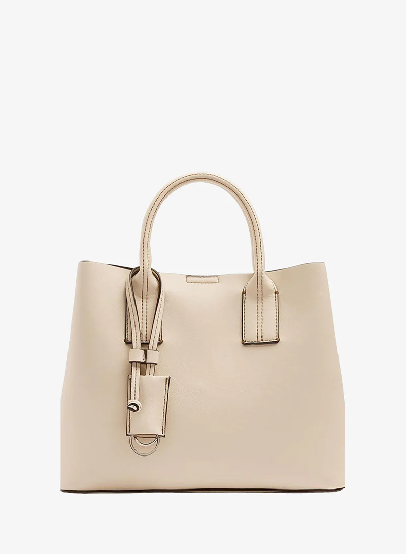 Plain Tote Bag With Pendant