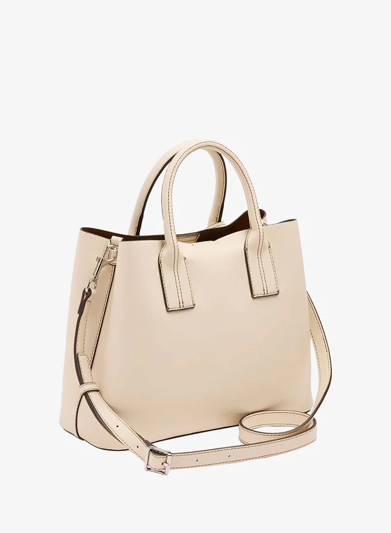 Parfois White Plain Tote Bag With Pendant for Women | Best Price UAE