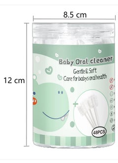 Bebiland 48Pcs Baby Toothbrush Newborn or Baby Tongue Cleaner, Disposable Baby Gum Cleaning Gauze, Oral Cleaning Care, Suitable for 0-36 Months Baby  - Image 2