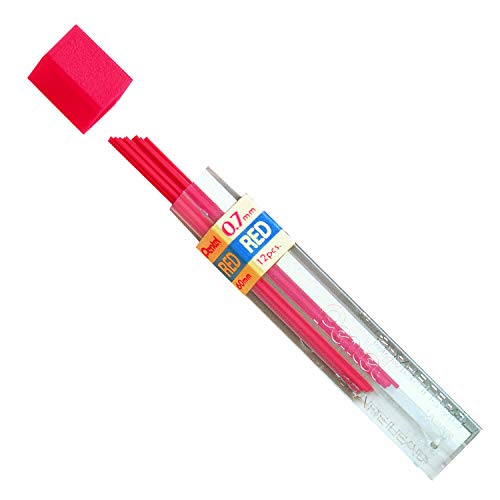 Pentel Refill 12 Pack, 0.7mm, Medium, Lead Red (PPR-7) - Image 3