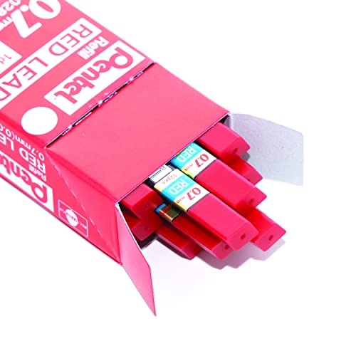 Pentel Refill 12 Pack, 0.7mm, Medium, Lead Red (PPR-7) - Image 2