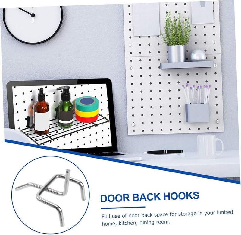 PartyKindom 50 قطعة من خطافات اللوح المثلثة الثقوب بسمك 5 سم لتعليق الأشياء على الأبواب في الحمام والمطبخ للتخزين - Image 3