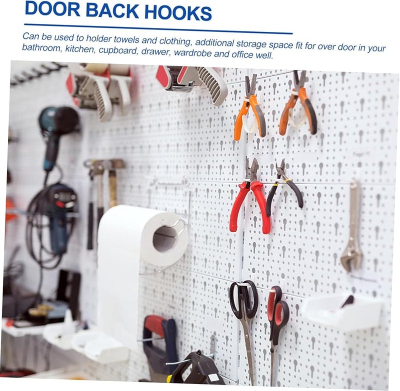 PartyKindom 50 قطعة من خطافات اللوح المثلثة الثقوب بسمك 5 سم لتعليق الأشياء على الأبواب في الحمام والمطبخ للتخزين - Image 5