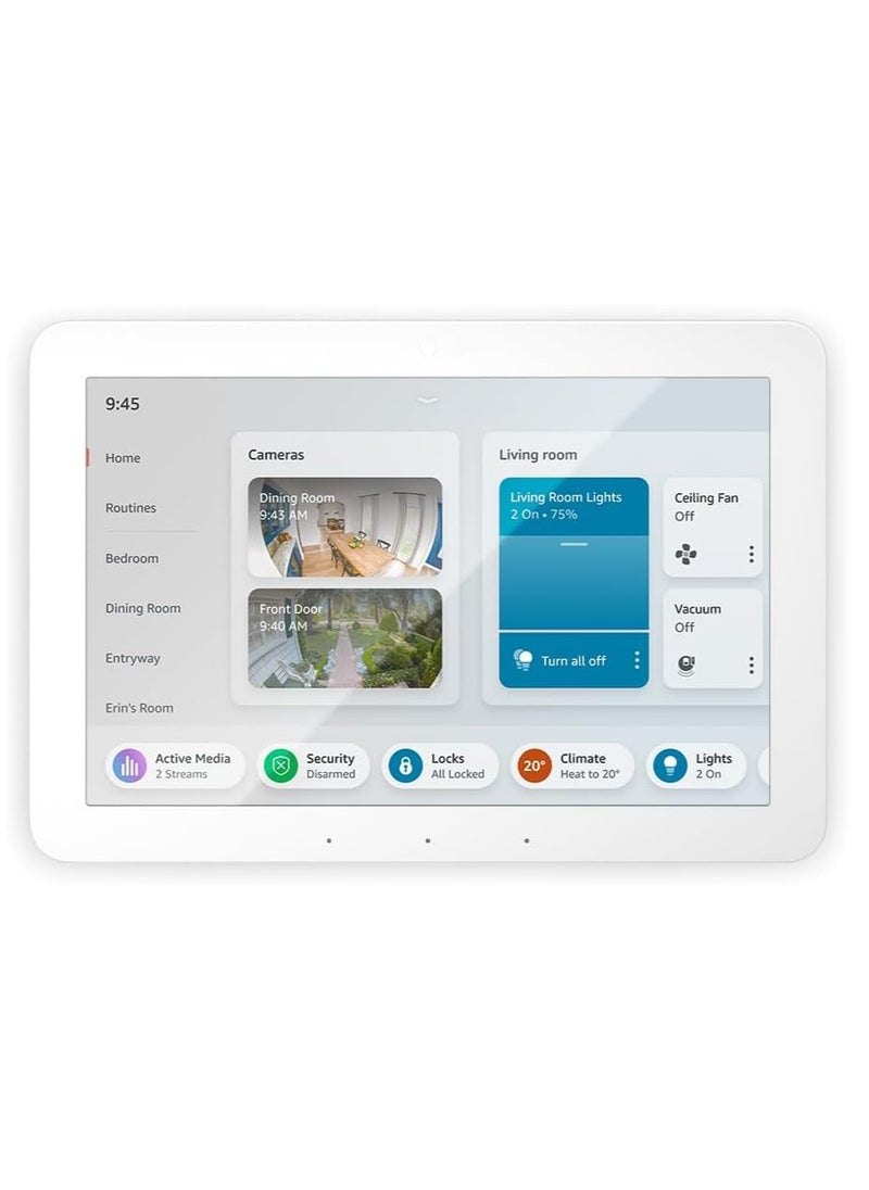 REBENUO Echo Hub is a smart home control panel with an 8-inch screen size and Alexa support, compatible with thousands of devices, latest version (white)  - Image 1